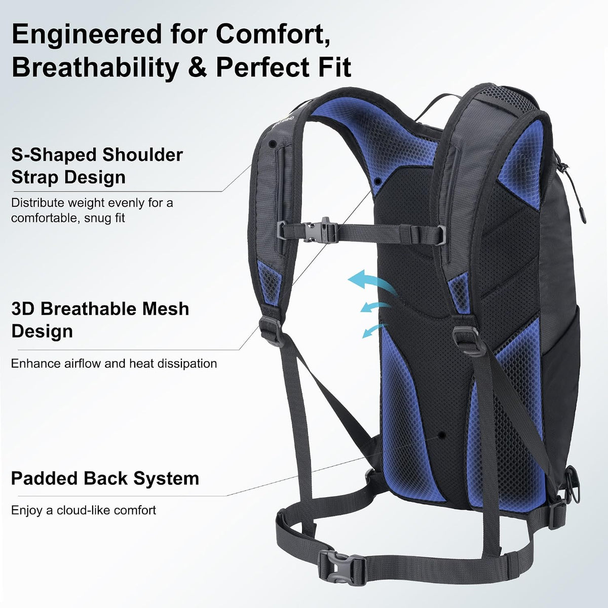 N NEVO RHINO Hiking Backpack, 10L Lightweight Daypack for Men Women