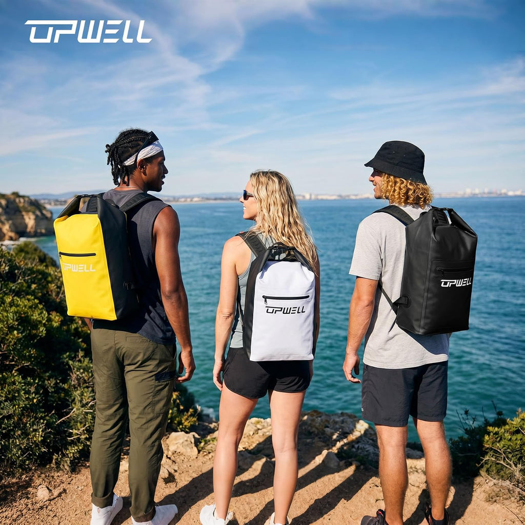 UPWELL 20L Waterproof Dry Bag Boating Backpack for Travel Hiking Camping Kayaking Hiking Swimming Floating Submersible Dry Bag bright yellow