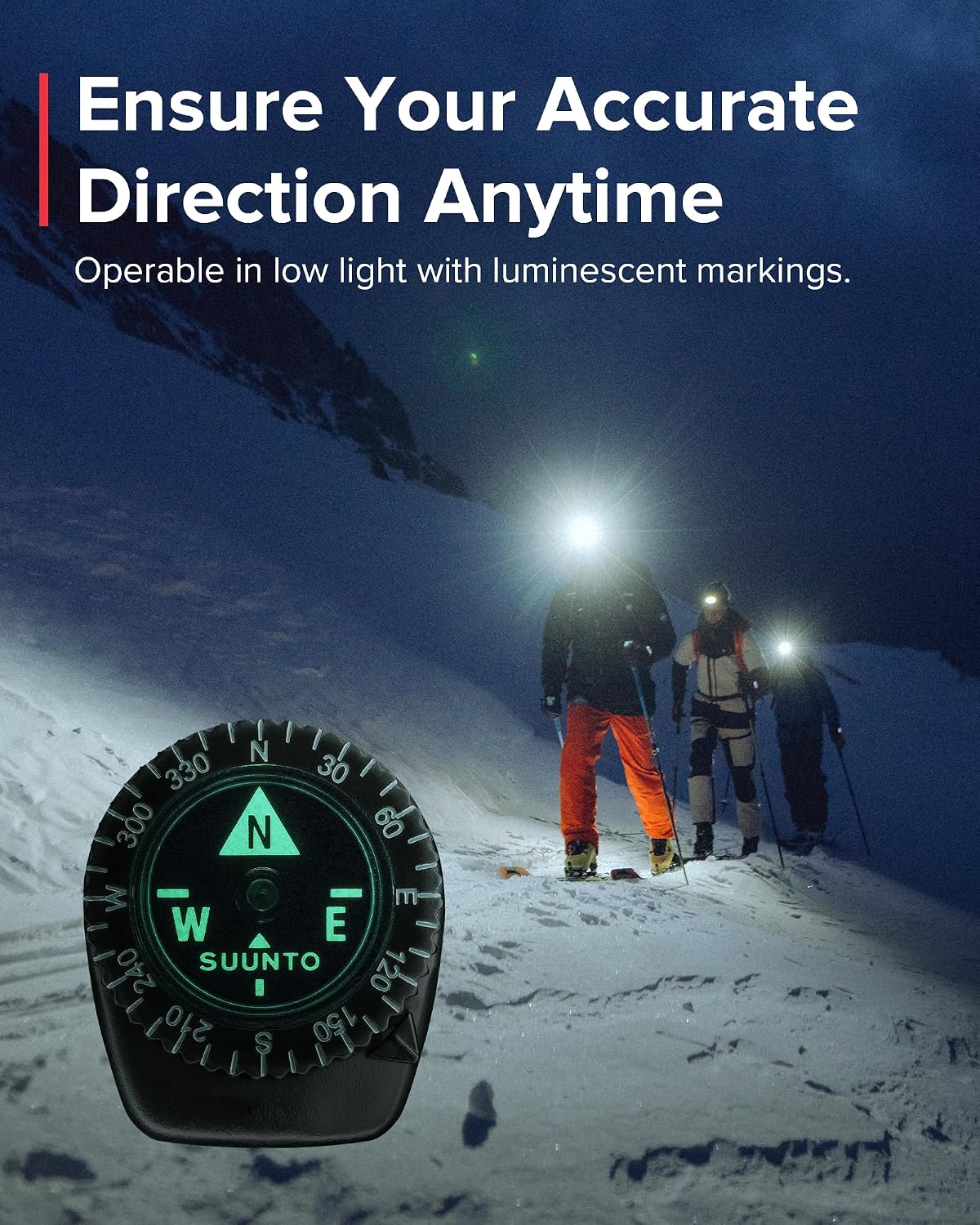 SUUNTO Multifunctional Compass, Northern Hemisphere, Compact Waterproof Navigation Comapss for Hiking & Adventure