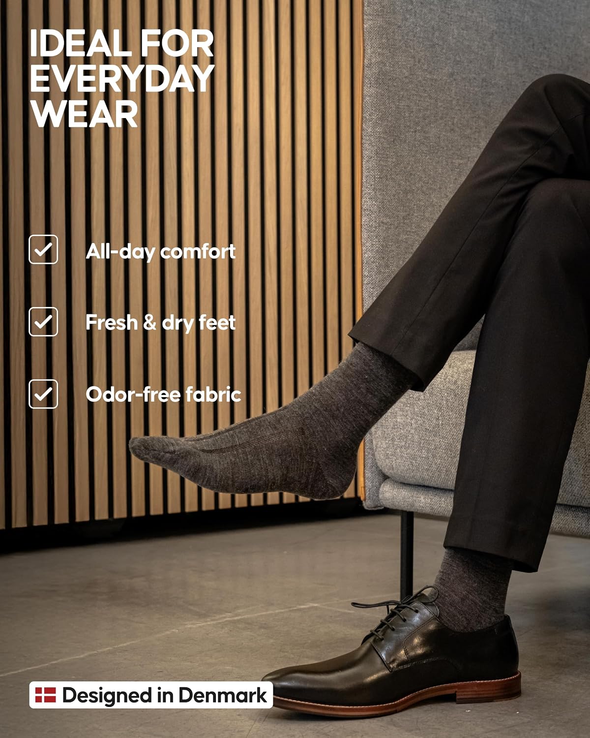 DANISH ENDURANCE Merino Wool Dress Socks, Lightweight & Thin, 3 & 5-Pack