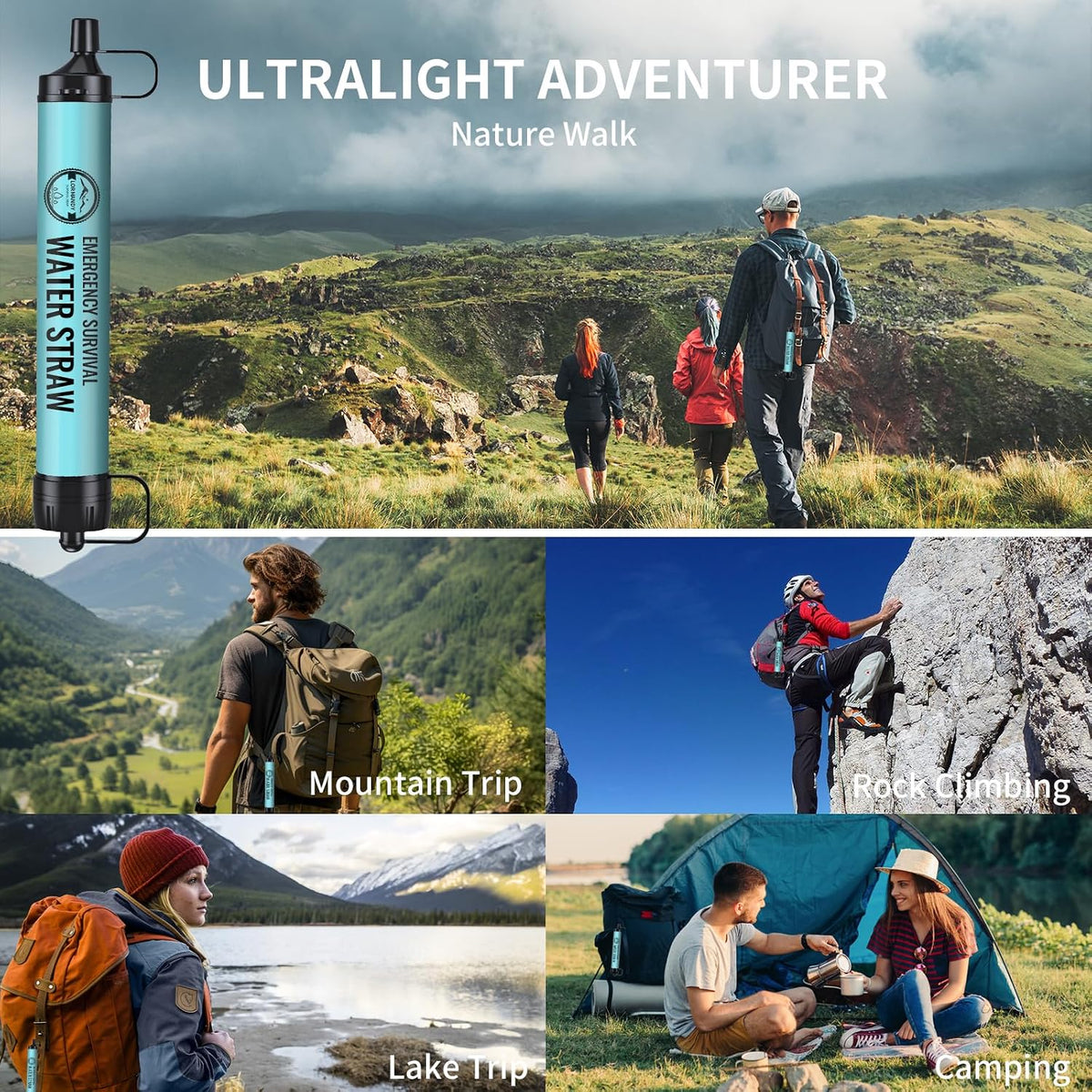 Ultralight Portable Water Filter Straw