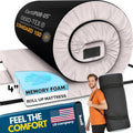 Hazli Matrix AirCell Memory Foam Camping Mattress Pad - CertiPUR-US Roll Up Mattress for Adults - Portable Foam Sleeping Mats for Camping - Camp Cot Sleeping Pad - Floor Sleep Mat Bed Roll for Car RV