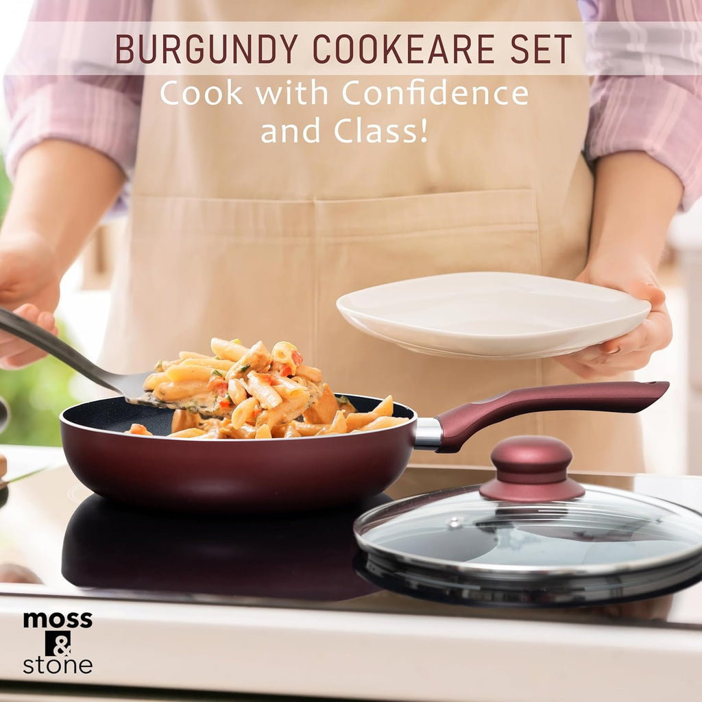 Moss & Stone Pots and Pans Set Nonstick, 6-Piece Induction Cookware Set