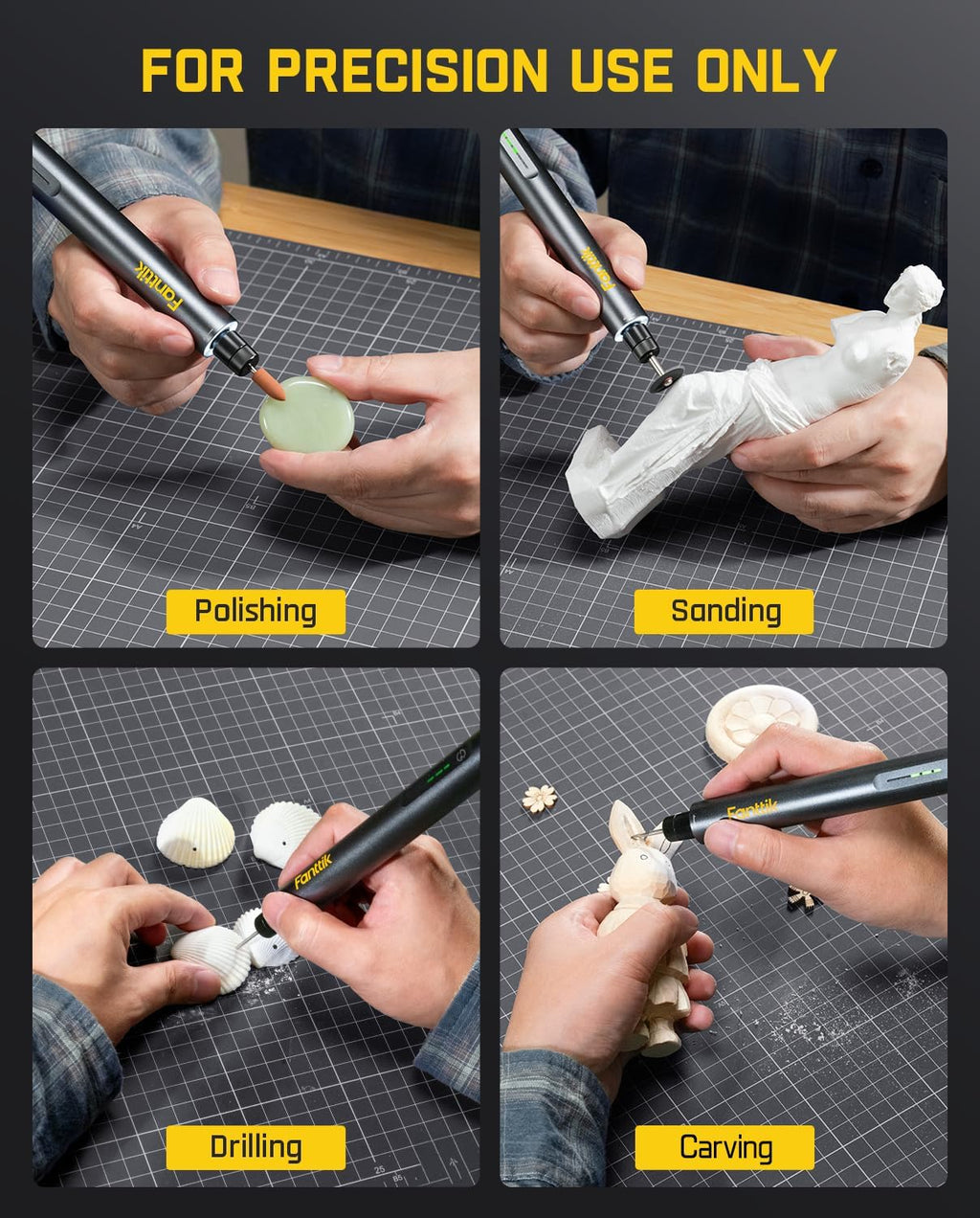 Fanttik F2 Master Mini Cordless Rotary Tool Kit for 3D Printer Sanding