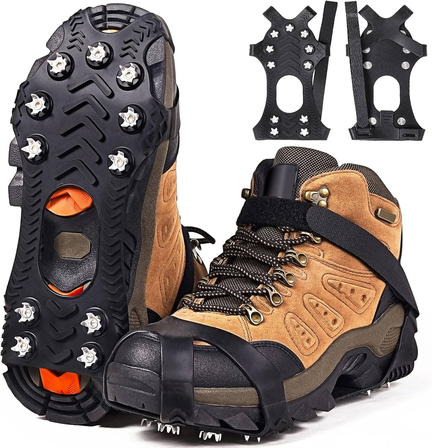 Crampons, Ice Cleats for Shoes and Boots, Silicone Stainless Steel