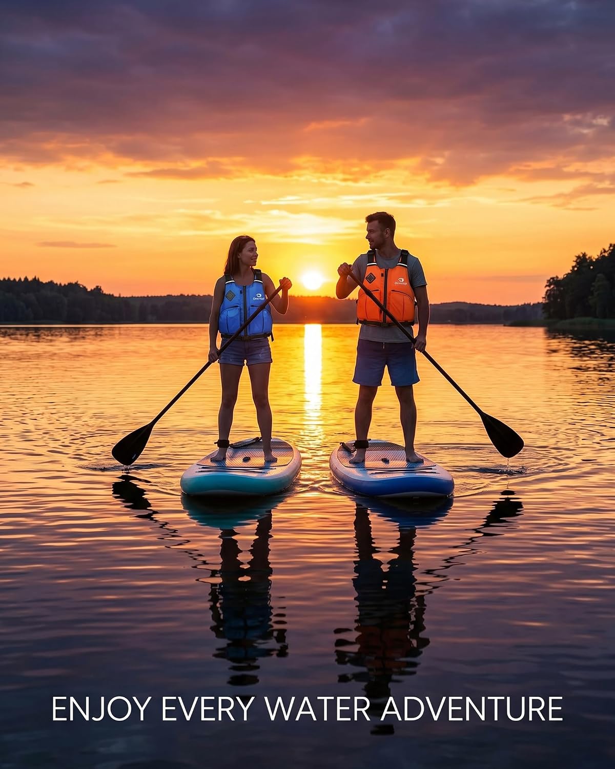 Owntop Women & Men Swim Vest for Kayaking & Paddle Sports, Adjustable Swimming Vest for Adult, Large Armhole Swim Jacket with Waist Strap for Fishing & Boating