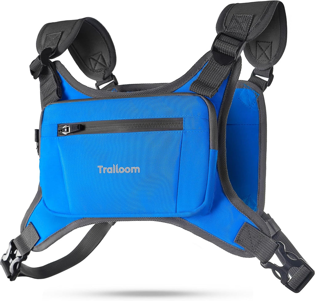 Running Chest Pack, Reflective Vest, Water Repellent, Phone Holder, Workout Bag for Runners, Cycling, Biking, EDC Pouch, Jogging Carrier, Hidden Pocket, Men & Women, Lightweight