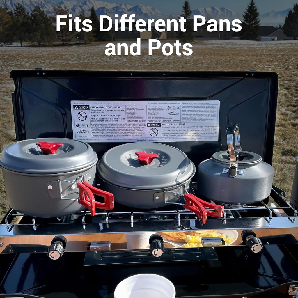FineFlame Camping Stove, Propane Portable Camp Stove, 20400BTU-3Burners