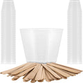 Pouring Masters 2 Oz (60 ml) Liquid Measuring Cups, 50 Pack with 25 Sticks