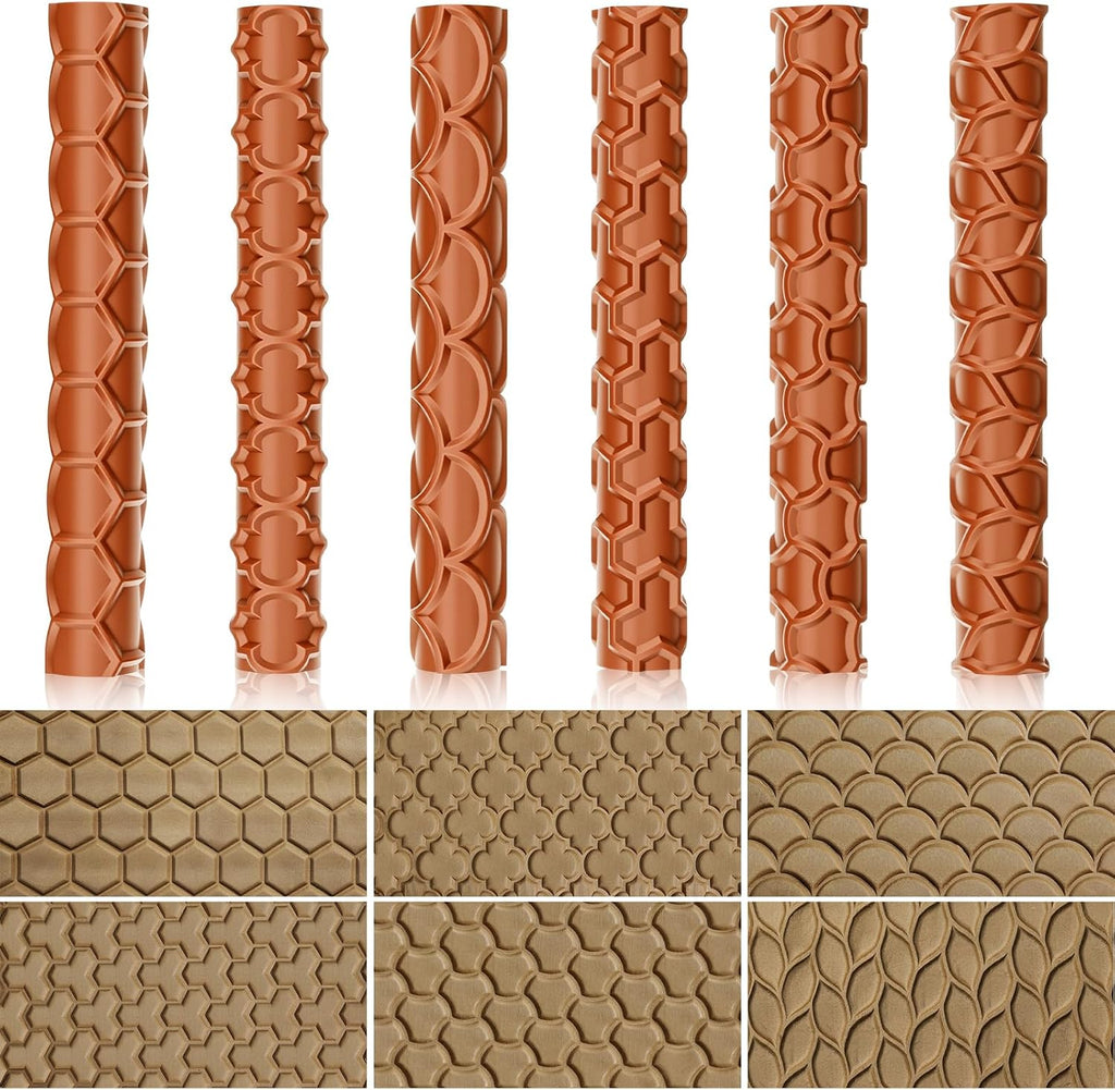 20 Pcs Clay Texture Rollers Set, 3D-Printed Clay Pottery Tools