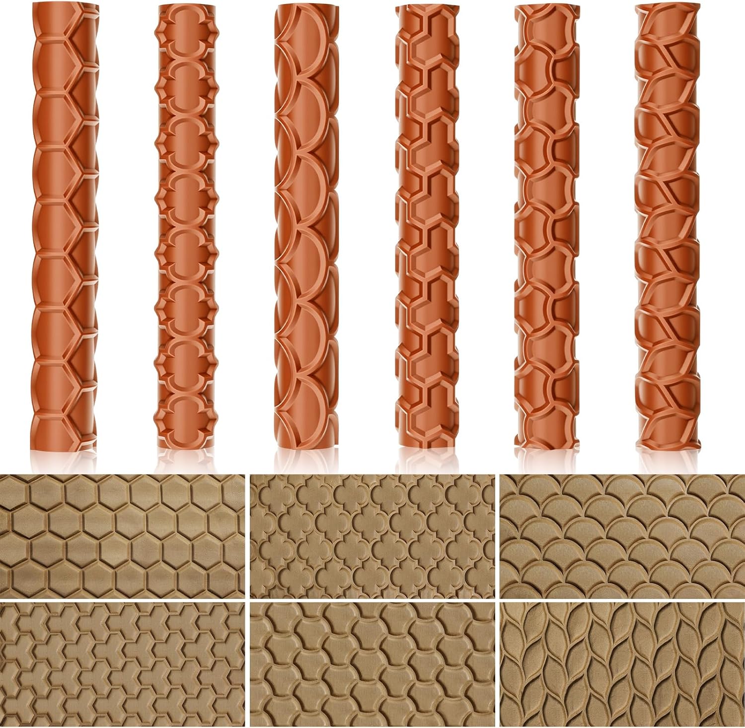 20 Pcs Clay Texture Rollers Set, 3D-Printed Clay Pottery Tools
