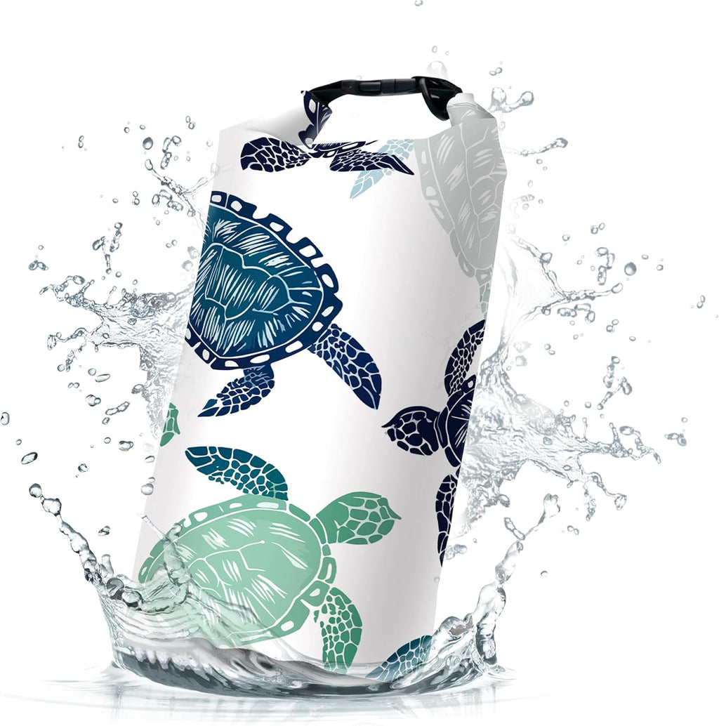 5L Waterproof Dry Bag, Roll Top Sea Turtle Backpack for Kayaking Boating