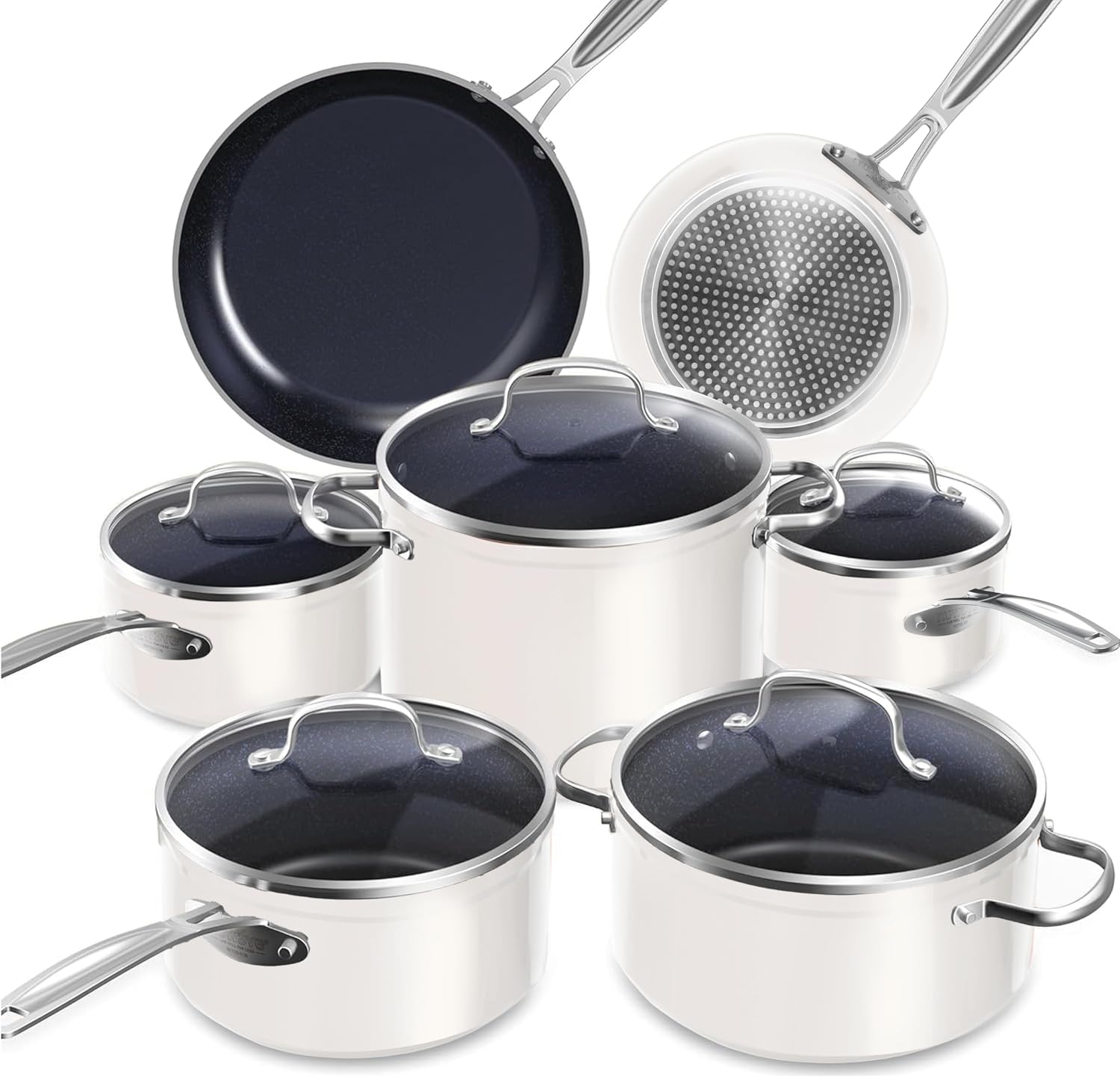 Nuwave Healthy Duralon Blue Ceramic Nonstick Cookware Set, PFAS Free