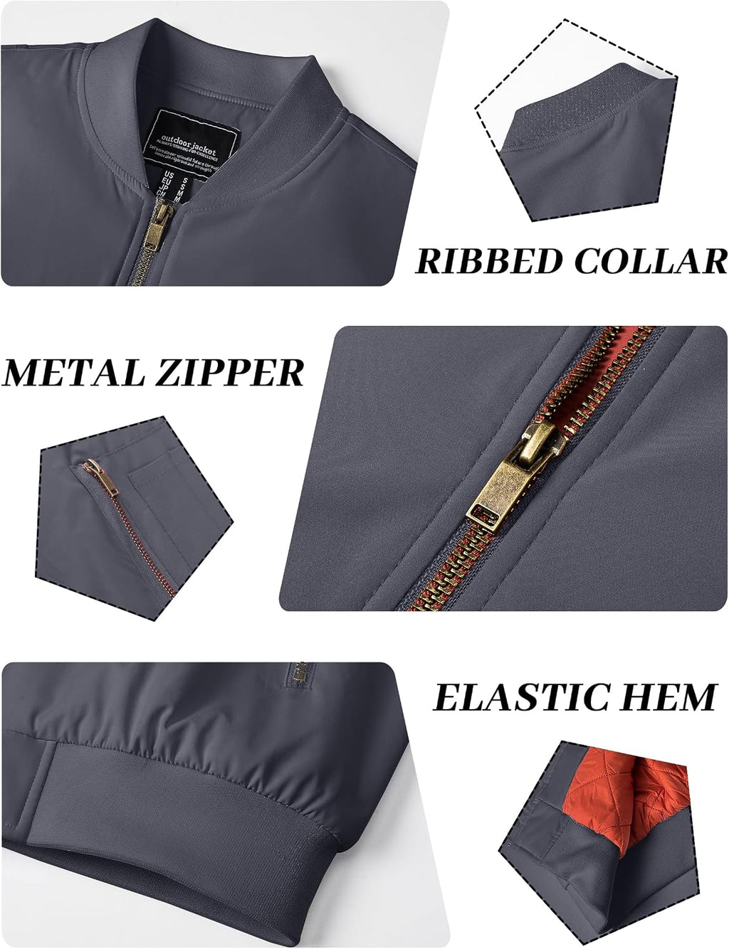 KEFITEVD Men's Bomber Jackets Winter Windbreaker Warm Full Zip Casual Coats