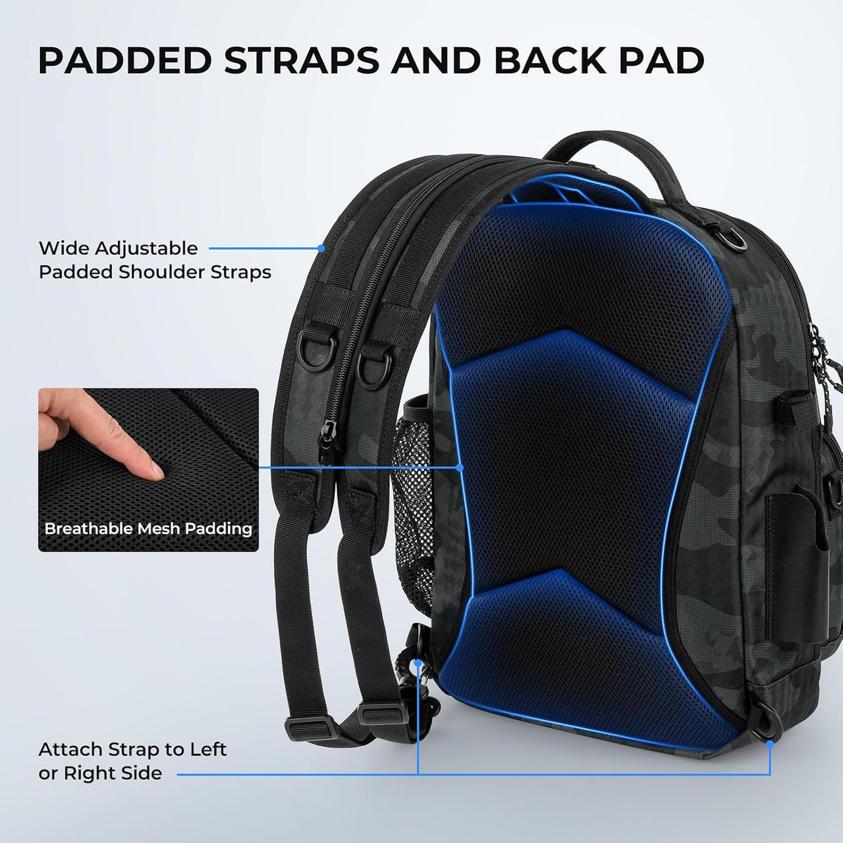 KastKing BaitSpace Fishing Sling Bag, Fishing Backpack with Rod Holder