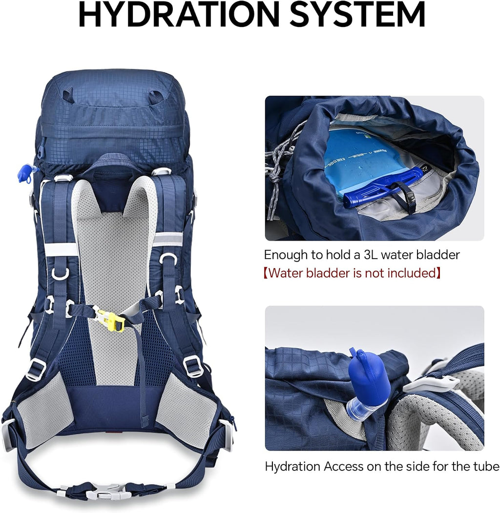 N NEVO RHINO 40L Internal Frame Hiking Backpack with Rain Cover