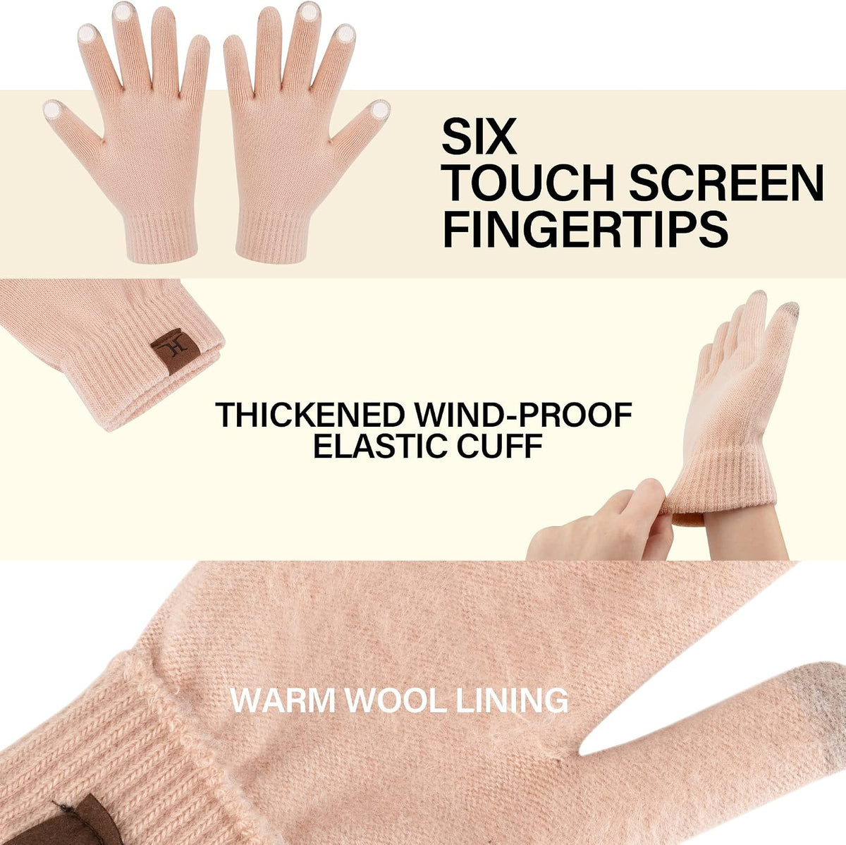 FZ FANTASTIC ZONE Winter Beanie Hats Scarf Touchscreen Gloves for Men Women