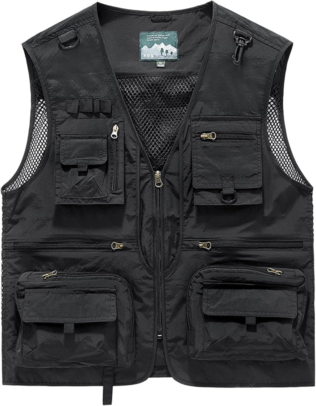 Men's Lightweight Mesh Fishing Vest Utility Outdoor Multi-Pocket Hunting Cargo Vest