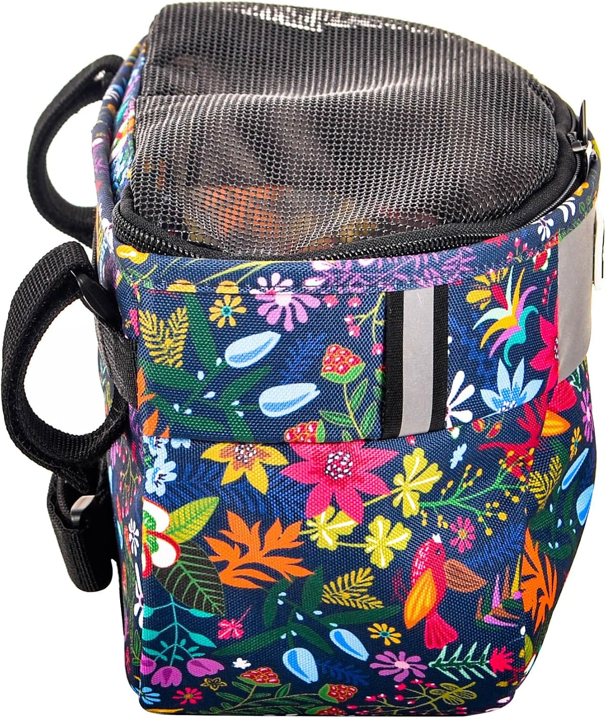 Remobia Hicol Kids Bike Basket,Durable Front Frame Bicycle & Scooter Basket Bag,Waterproof Fabric Bicycle Handlebar Bag for Boys, Girls, Toddlers with Zipper Mesh Lip(Flower)