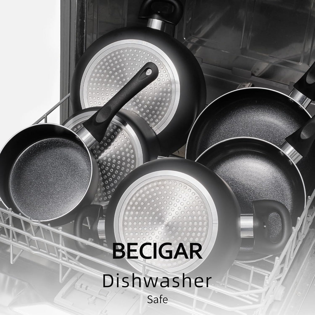 BECIGAR 8 Pcs Ceramic Pots and Pans Set