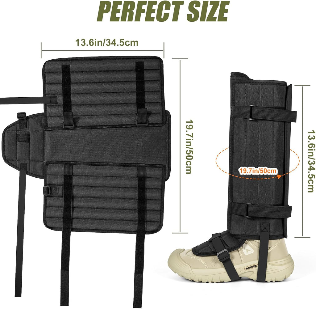 Glamgen Snake Hunting Gaiters for Men, Gaiters for Hiking Waterproof, Adjustable Snake Bite Protection for Lower Legs, Fits for Hunting, Hiking Outdoor and Farm Work Men & Women