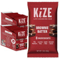 KiZE Energy Bars - Brownie Batter - 20-Count - Almond-Butter-Based, Gluten Free, Dairy Free, Non-GMO, and High Protein Meal Replacement Energy Bars, Clean and Simple Food Ingredients - 10g High Protein Snacks (20 Count)