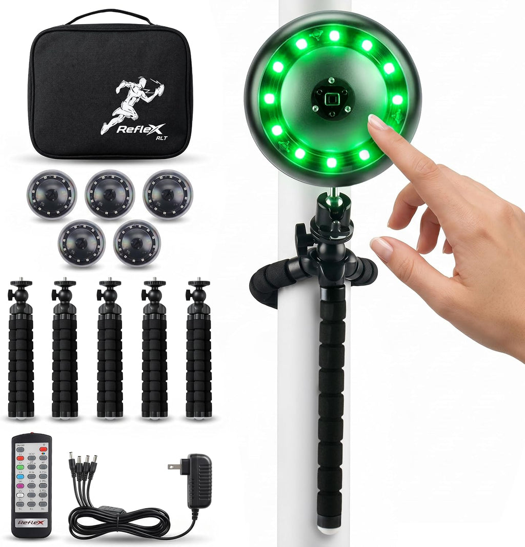 Reflexx RLT 2.1 Reaction Training Lights – Improve Reaction Time, Coordination & Focus – Adjustable Speed, Random Mode, Brightness & Sound Control – for Fitness, Rehab, Seniors & Athletes