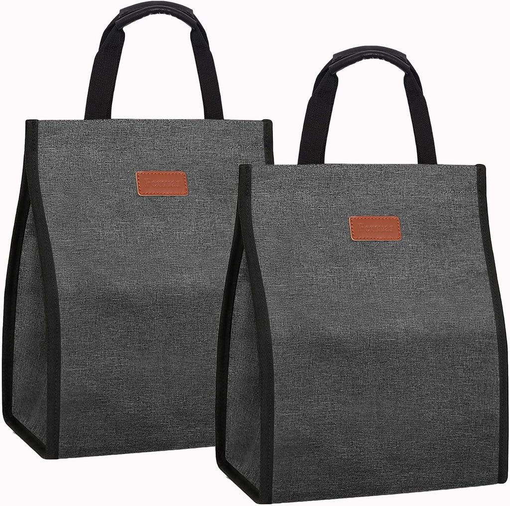 Lunch Bags for Women Insulated Reusable Lunch Tote with Internal Pocket, Adult Lunch Tote bag for Work (Black