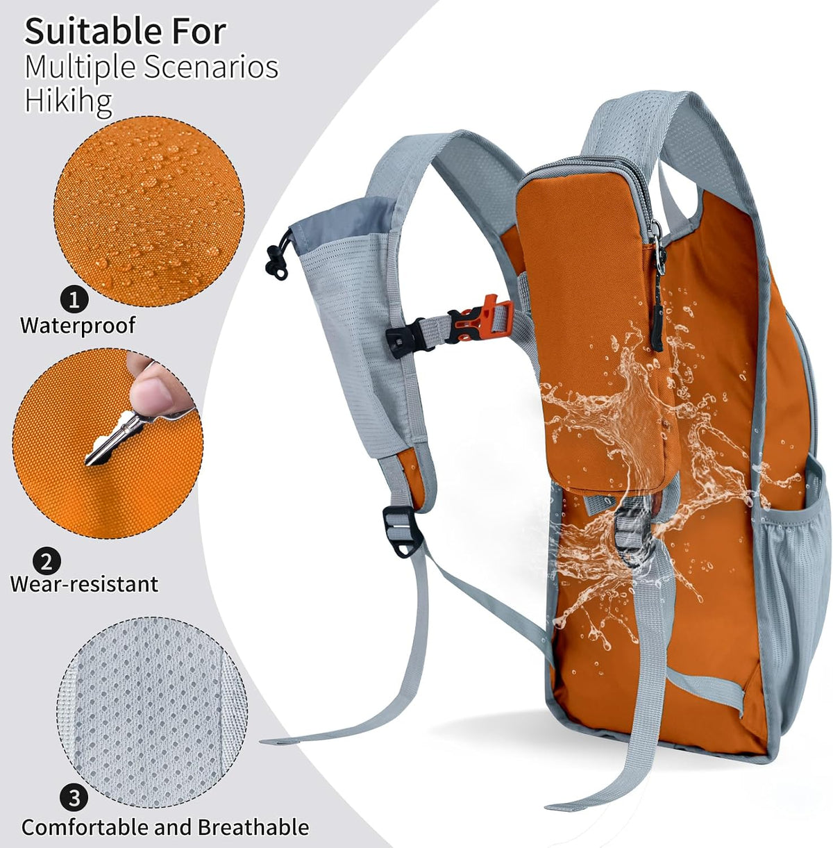 Small Hiking Backpack Packable Lightweight for Women Men
