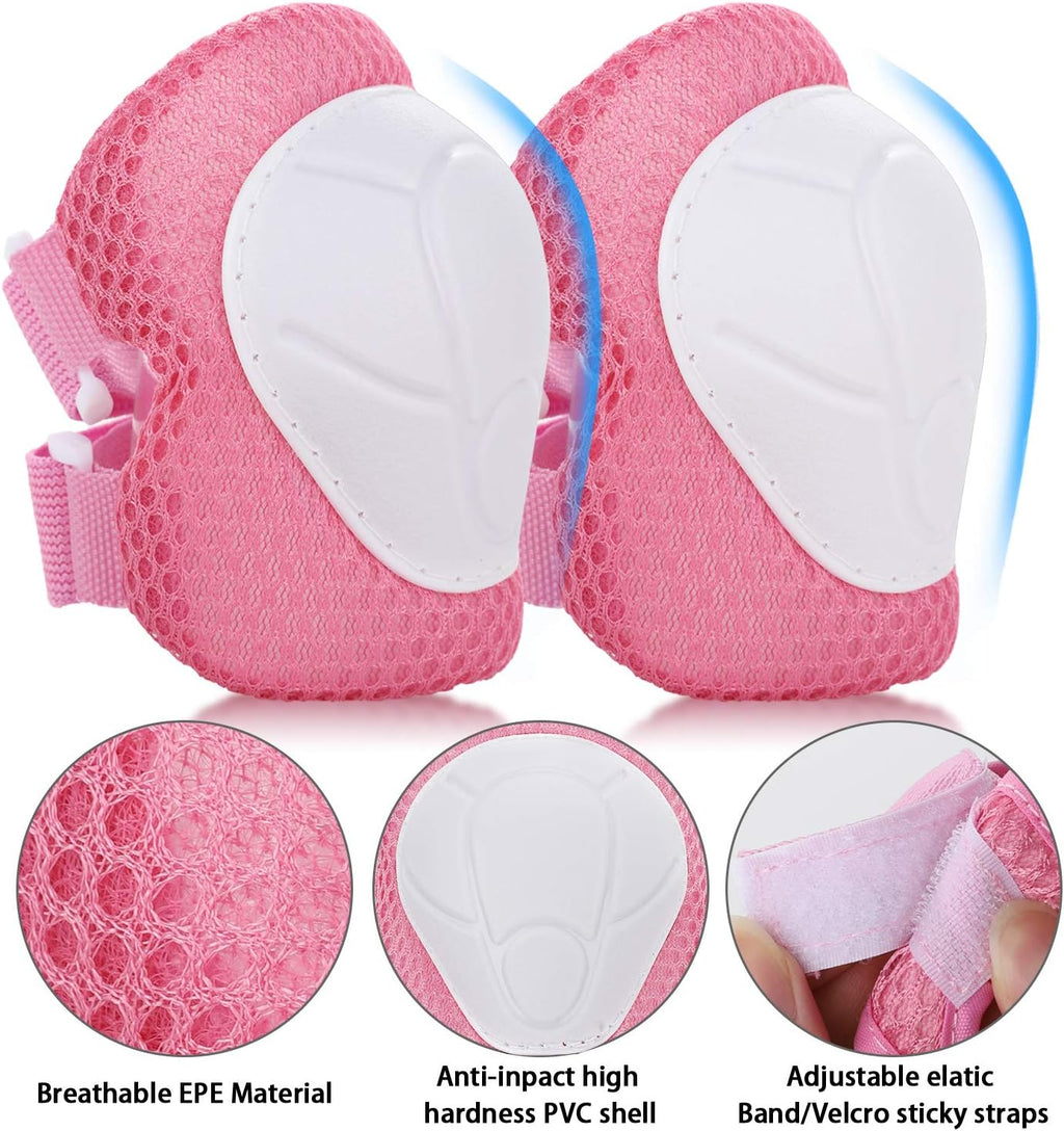 WayEee Kids Bike Helmet Set Knee Pads Adjustable Protective Gear, 3-14 Age