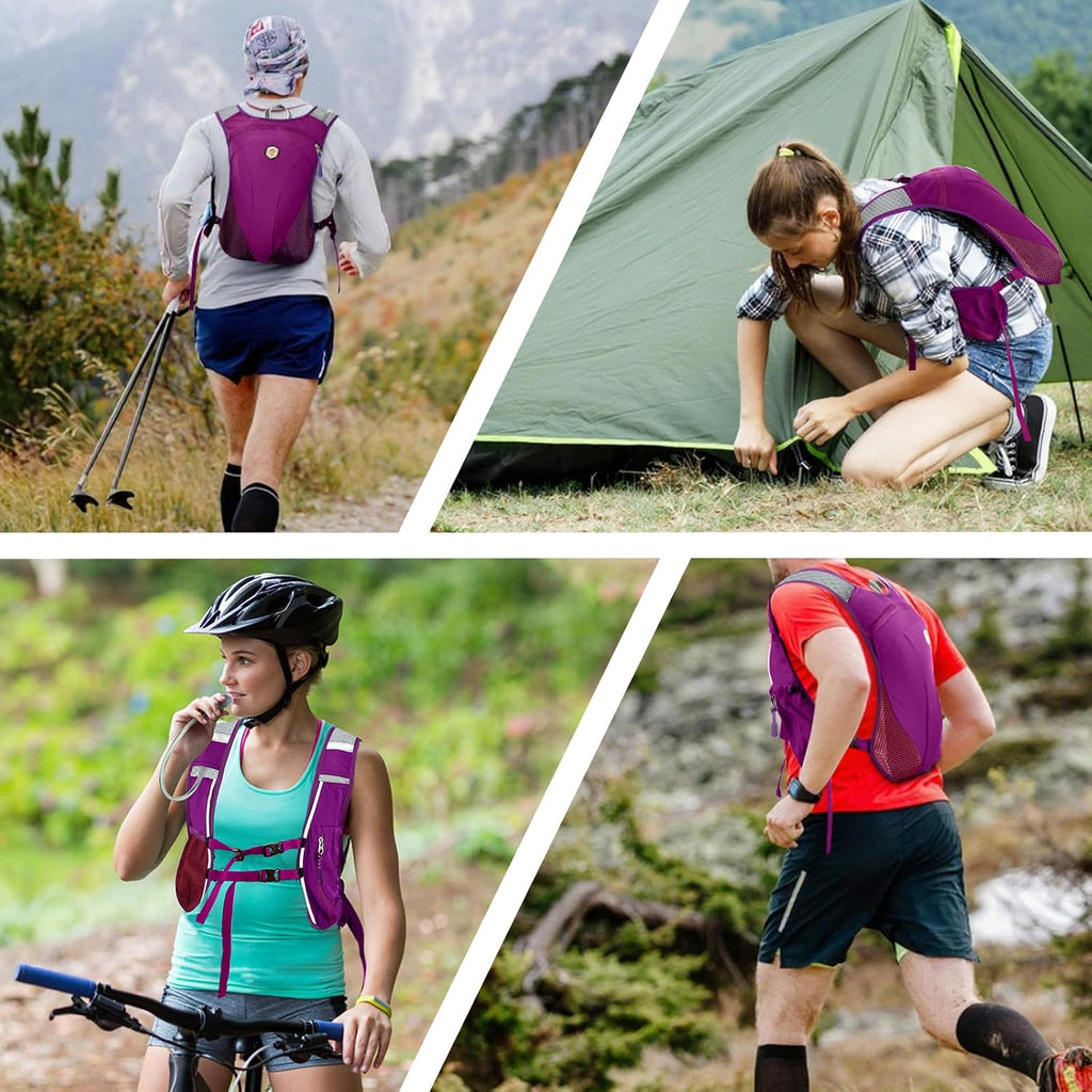 Hydration Backpack with 2L Water Bladder Bag, Lightweight and Breathable Running Vest for Men, Adjustable Chest Straps Water Pack for Cycling Hiking Climbing Outdoor