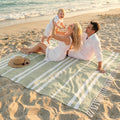 Beautiful Extra Large Beach Blanket with Tassels - Soft Turkish Towel