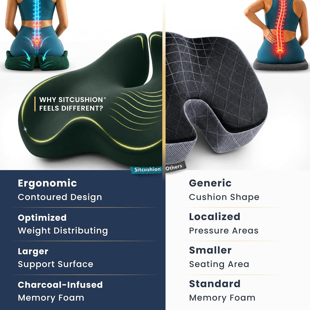 Seat Cushion for Tailbone Pain Relief, Extra Large Office Chair Cushion