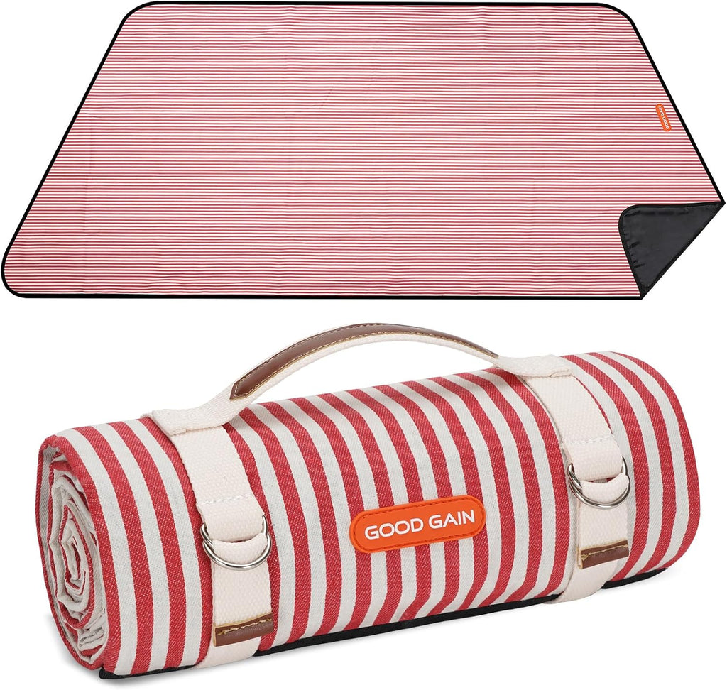 Picnic Outdoor Blankets Waterproof Extra Large - Beach Mat Sand Free Foldable with Carry Strap | Portable Camping Blanket | Park Blanket for Grass , Hiking, Travel, Concerts, Indoor (Cerulean Blue)
