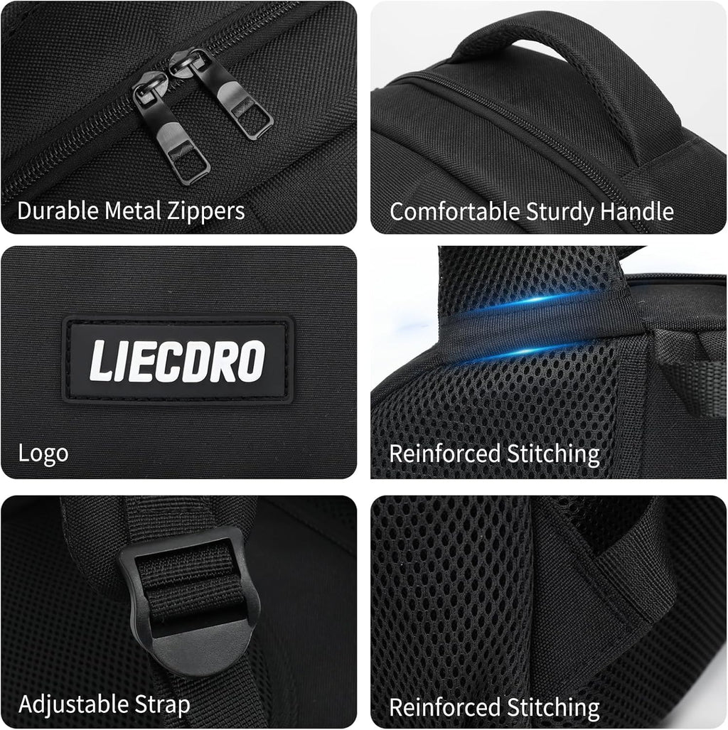 Black School Backpacks for Boys Teens, Backpack for Men,15.6 inch Laptop Back Pack with Reinforced Straps, Large College Book Bag, Business Work Travel Bookbag