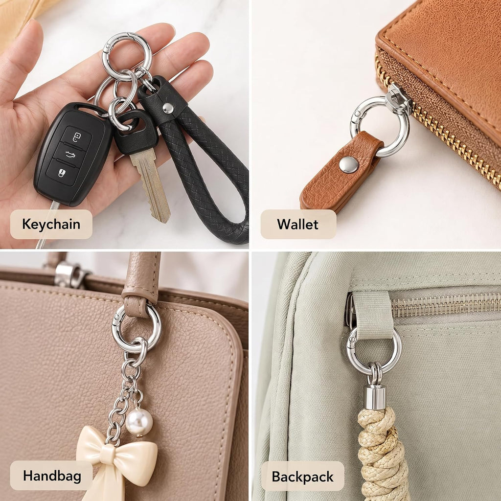 OVRUNS 20PCS Cute Carabiner Keychain Clip Key Ring Snap Hook for Bag Charm