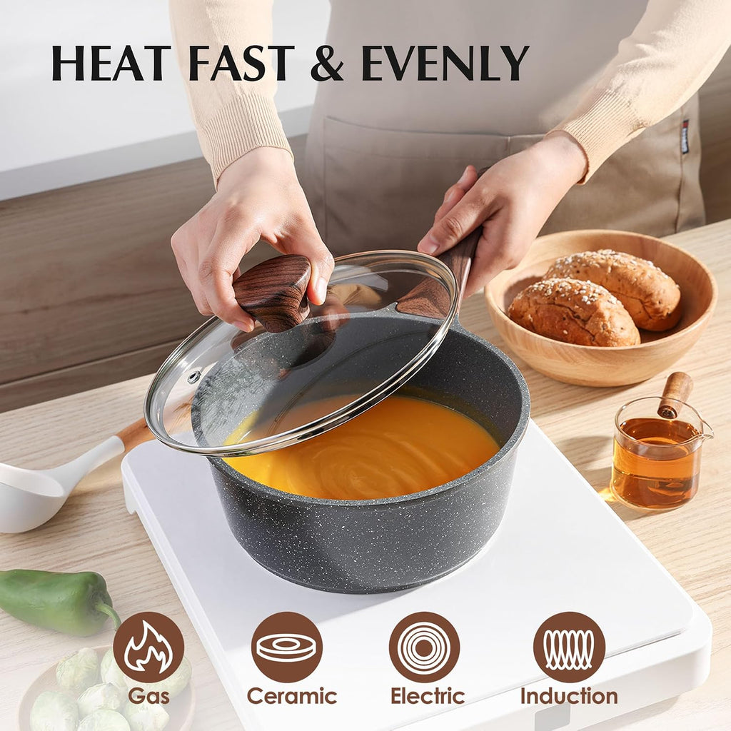SENSARTE Nonstick Cookware Set 13 Pcs, Non Stick Pots and Pans Set