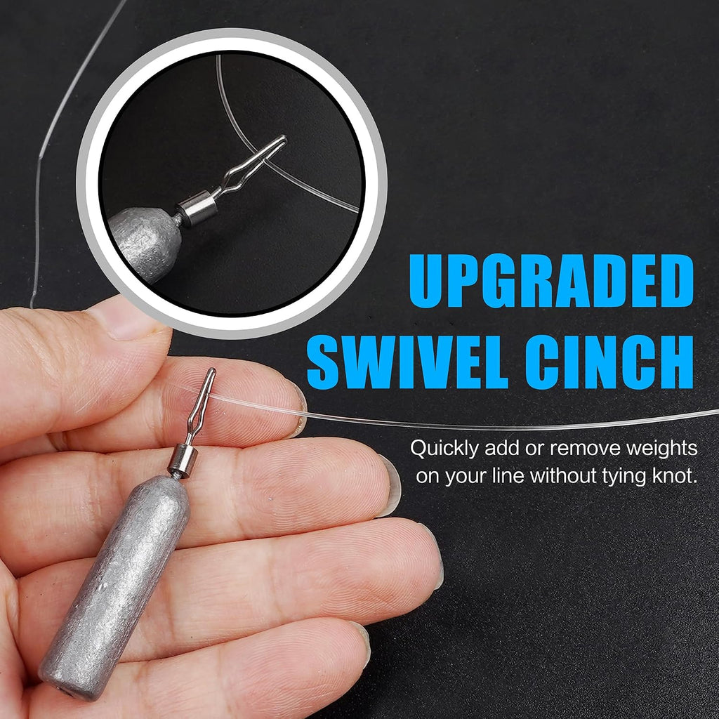 30 Pack Drop Shot Weights Skinny Pencil Sinkers for Bass Fish Drop Shot Rig