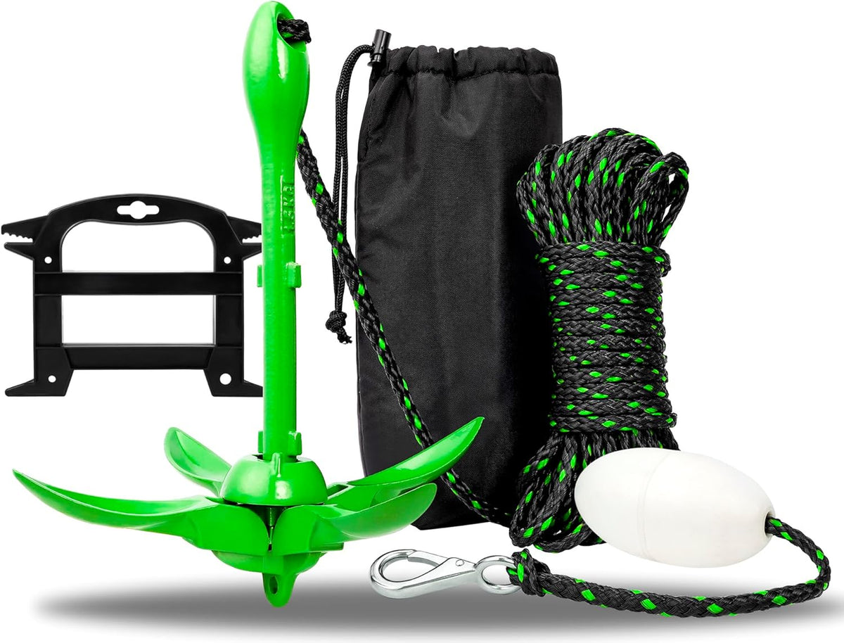Young Marine Grapnel Anchor Kit for Small Boats, Kayaks, PWC, Jet Ski, Paddle Boards, etc. - 3.5 lbs