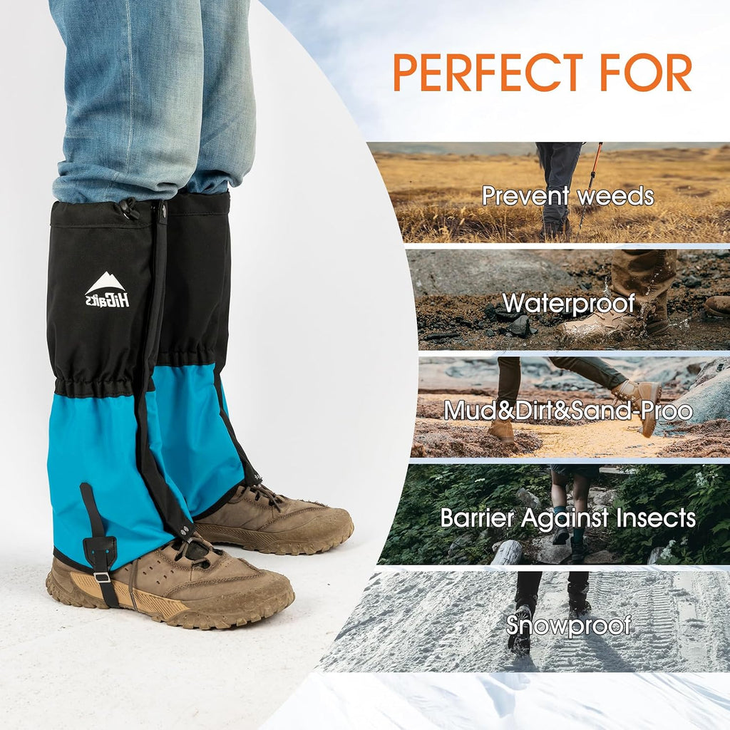 Leg Gaiters for Men Women Waterproof Gaiters for Hiking Snow Boot Gaiters