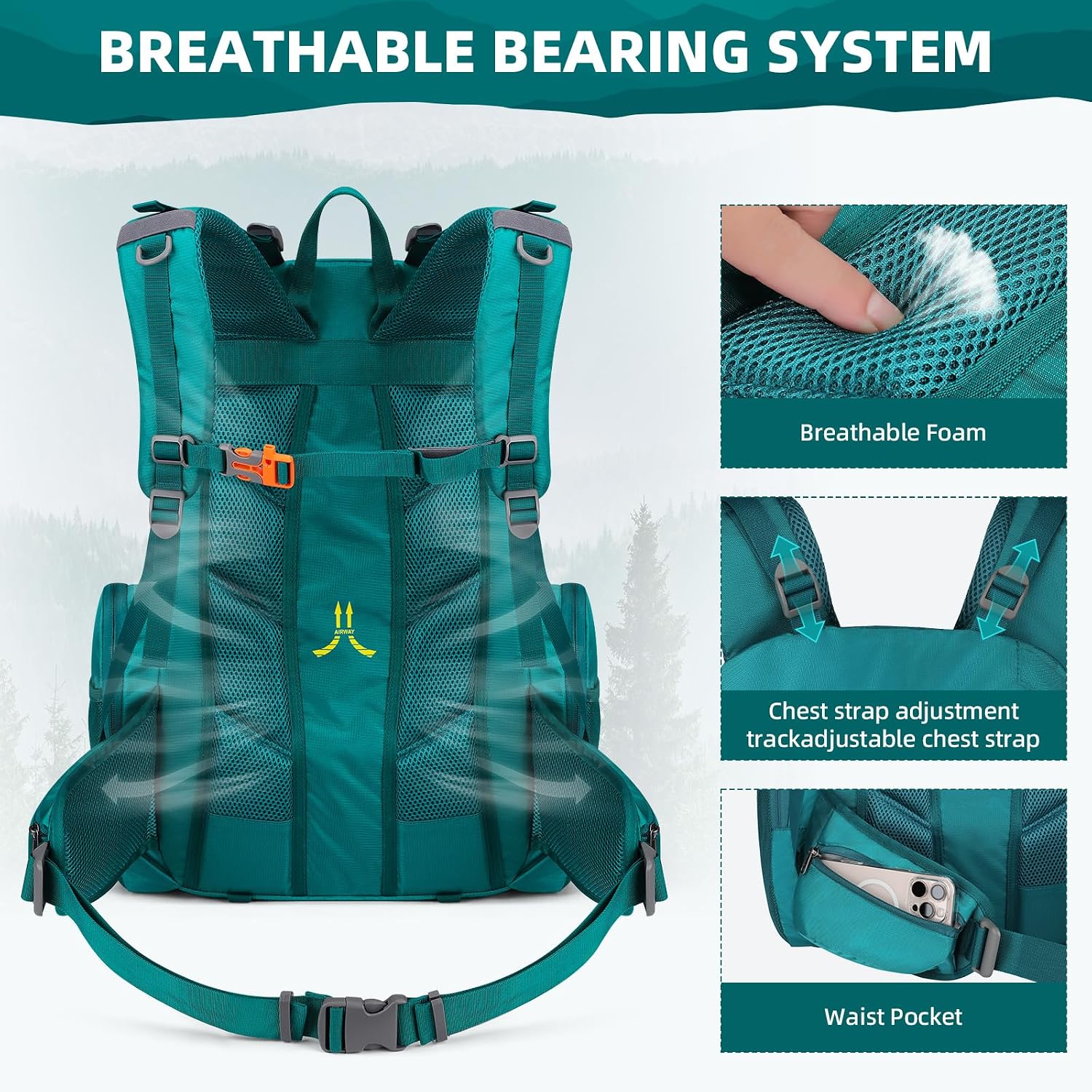 Maelstrom 40L Waterproof Hiking Backpack, Lightweight Travel Daypack