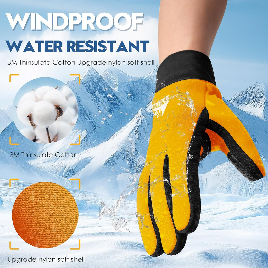 Bruvoalon Winter Gloves for Women & Men, 3M Thermal Insulation, Lycra Fabric, Touchscreen, Anti-Slip