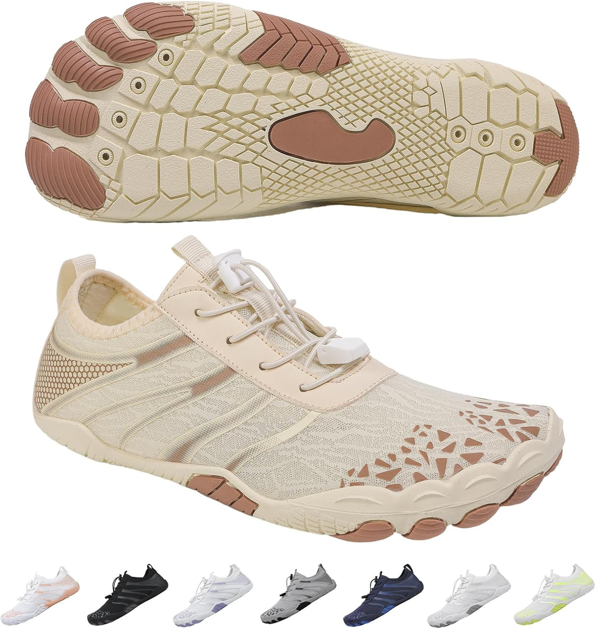 SIOSNETA Hike Barefoot Shoes for Women Men, Breathable Non-Slip Athletic Footwear, Wide Toe Water Shoes for Hiking, Non-Slip Neuropathy Shoes for Women Men, Grounded Comfort wear