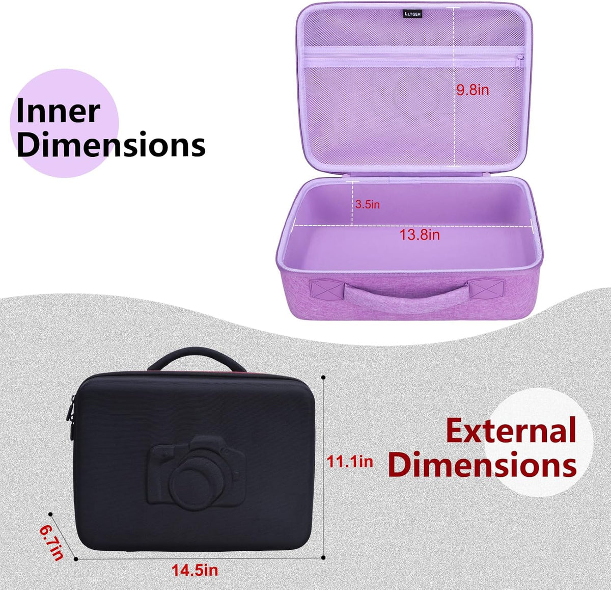 Large Camera Case Bag for Canon/Sony/Nikon Camera and Multiple Lens Black