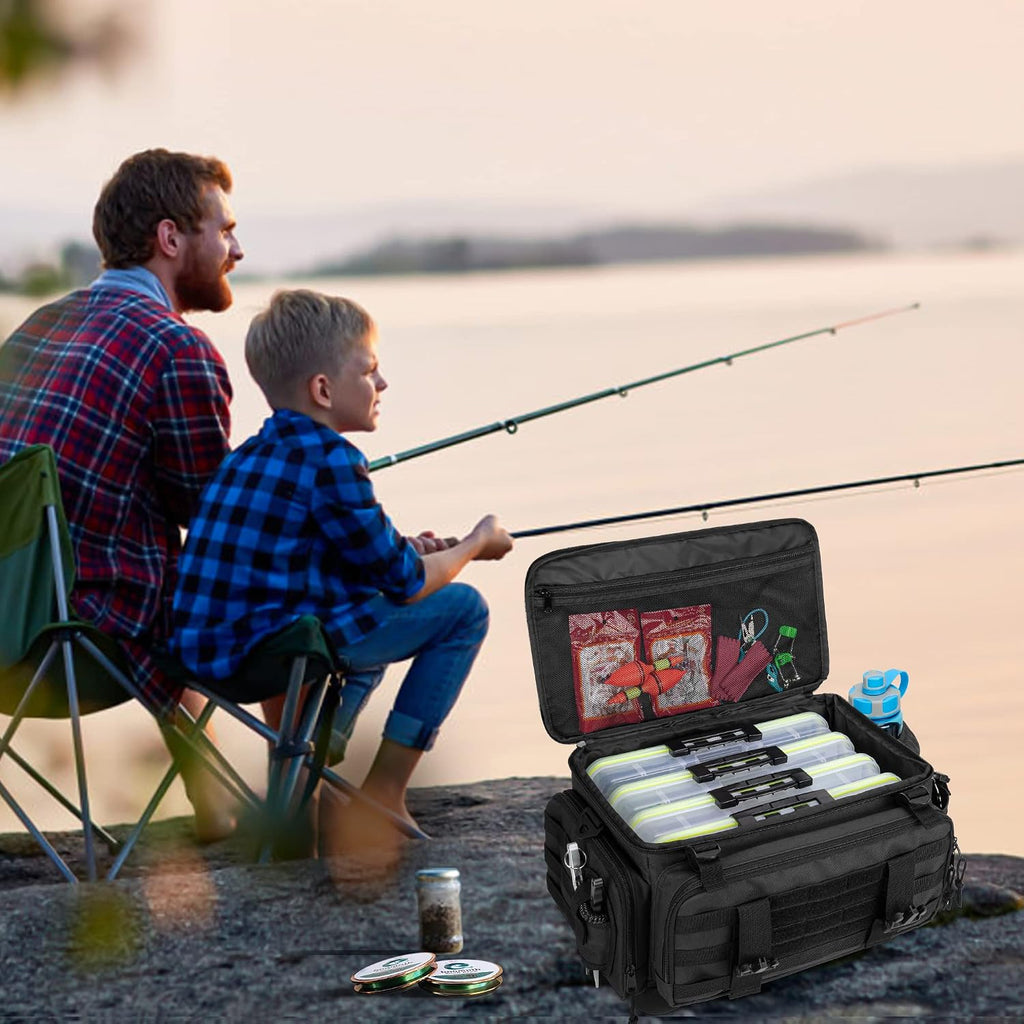 DSLEAF Waterproof Tackle Box Bag, Soft Fishing Tackle Storage Bag, Bag Only