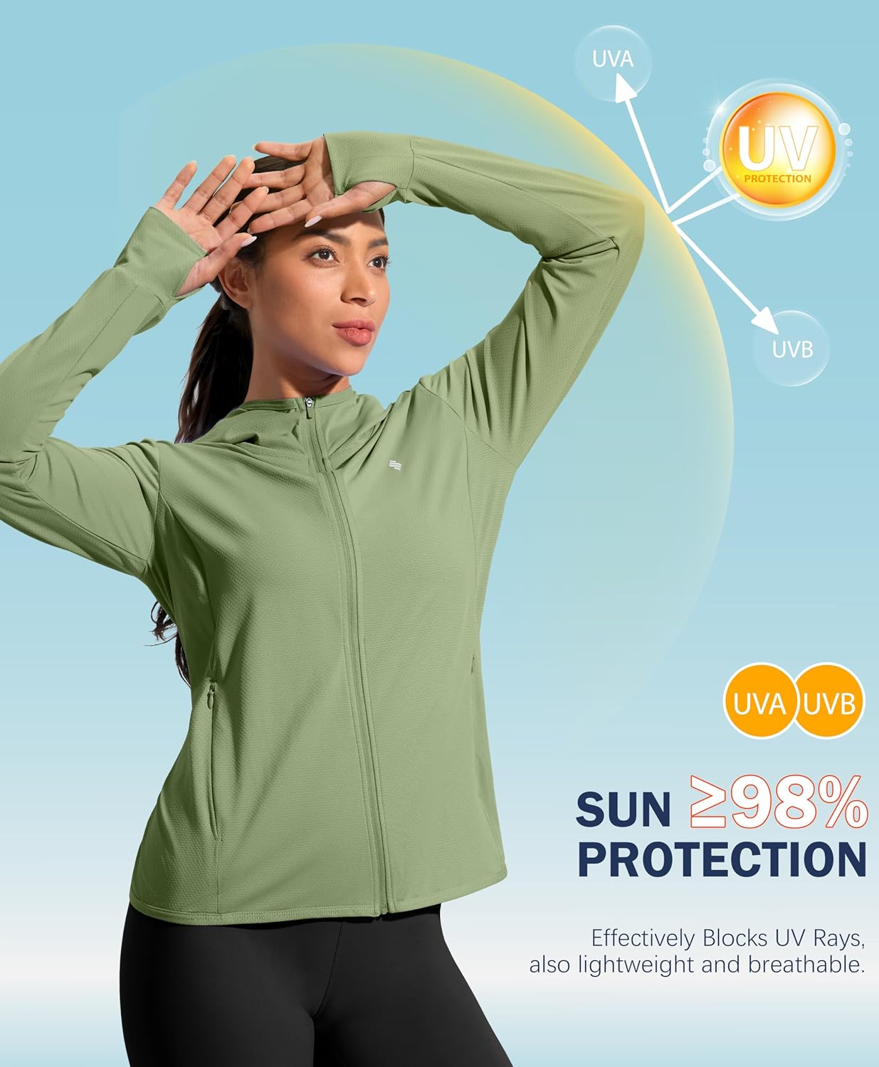Soothfeel Women's UPF 50+ Sun Protection Shirt Hoodie Jacket Lightweight