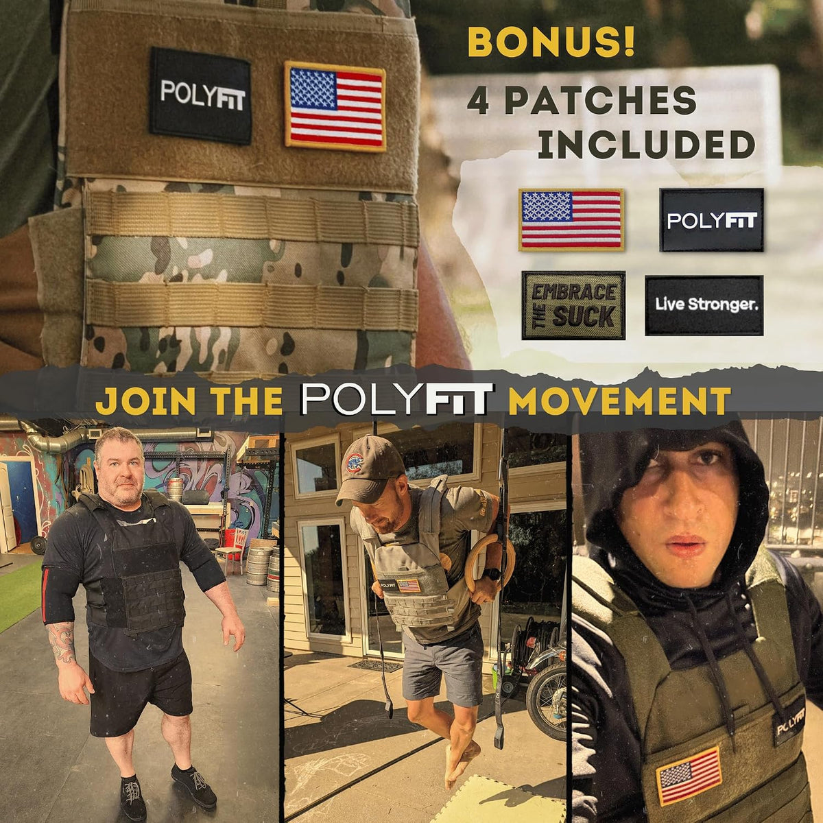 Polyfit Fortify Weighted Vest - Workout Vest for Men & Women