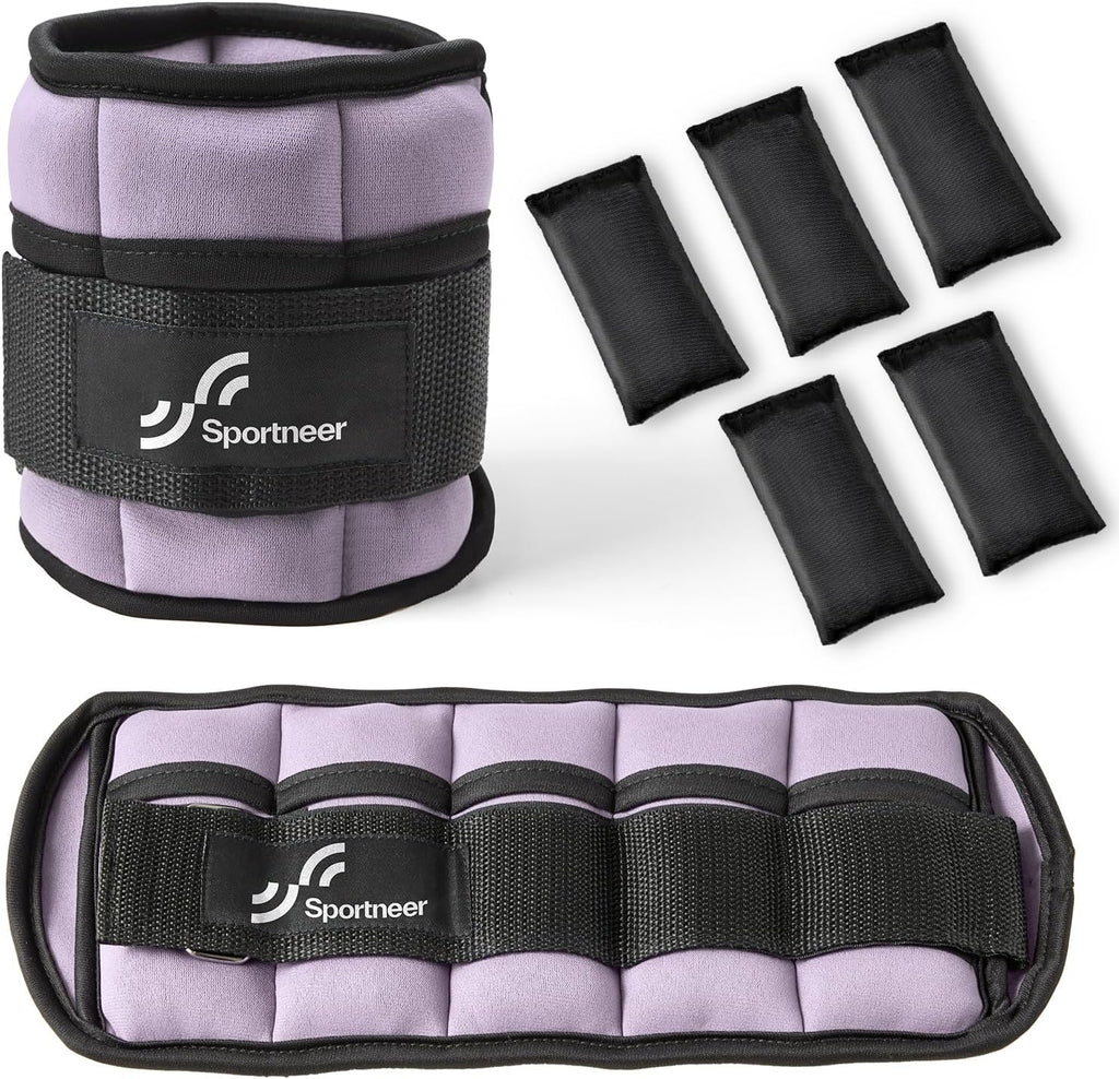 Sportneer Adjustable Ankle Weights, 2-10 lb per Pair, Removable Weights