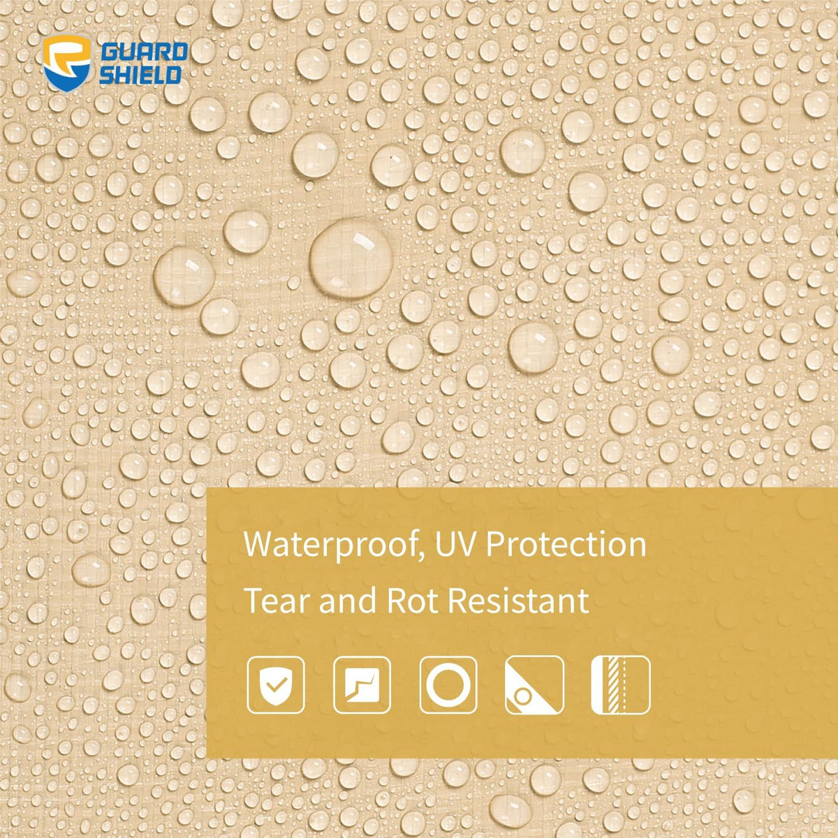 GUARD SHIELD Beige Tarp Heavy Duty Waterproof 30x40 Feet Outdoor Poly Tarps Cover Thick UV Resistant Canopy Tarpaulin with Grommets 10mil