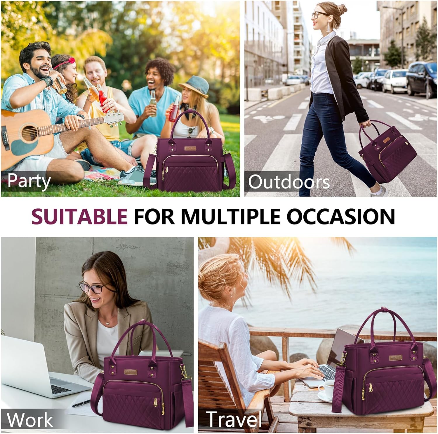 MIYCOO Insulated Lunch Bag Women, Large Tote Lunch Box for Work, 18L
